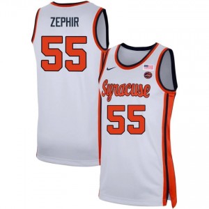 Men Bryce Zephir White Syracuse Orange #55 College Basketball Official Jerseys 553888-335