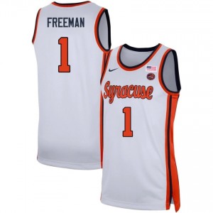Men Donnie Freeman White Syracuse Orange #1 College Basketball Stitched Jersey 664138-589