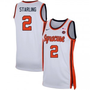 Men's J.J. Starling White Syracuse Orange #2 College Basketball Alumni Jerseys 844451-252