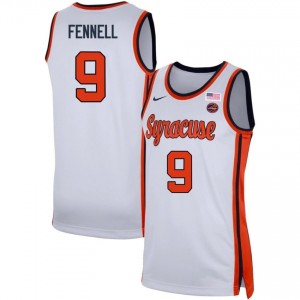 Men's Luke Fennell White Syracuse Orange #9 College Basketball High School Jersey 573789-502