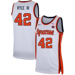 Mens William Kyle III White Syracuse Orange #42 College Basketball Stitched Jersey 306658-834