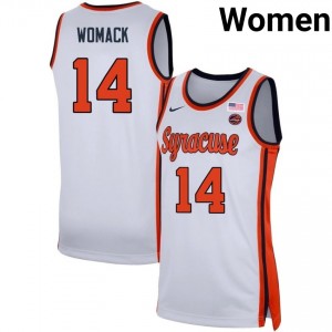 Women's Aaron Womack White Syracuse Orange #14 College Basketball Embroidery Jerseys 418284-453