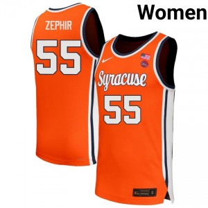 Women Bryce Zephir Orange Syracuse Orange #55 College Basketball University Jersey 245271-836