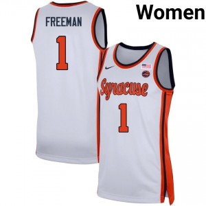 Women's Donnie Freeman White Syracuse Orange #1 College Basketball University Jersey 348257-633