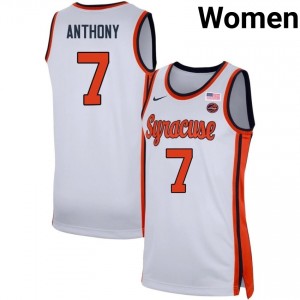 Women Kiyan Anthony White Syracuse Orange #7 College Basketball Replica Jerseys 481827-542