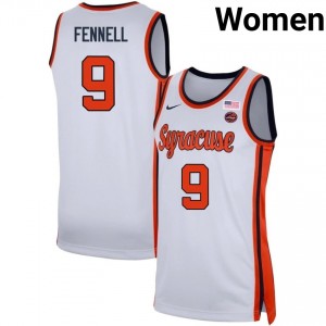 Womens Luke Fennell White Syracuse Orange #9 College Basketball NCAA Jersey 187574-714