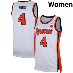 Womens Nate Kingz White Syracuse Orange #4 College Basketball Player Jerseys 948297-936