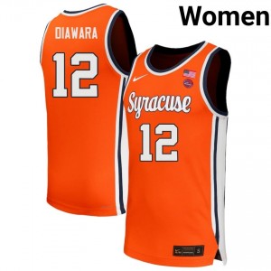 Women's Tiefing Diawara Orange Syracuse Orange #12 College Basketball High School Jerseys 891333-157