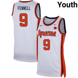 Youth Luke Fennell White Syracuse Orange #9 College Basketball NCAA Jersey 657662-528