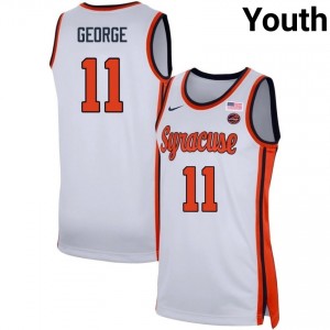 Youth Naithan George White Syracuse Orange #11 College Basketball Replica Jersey 320804-756
